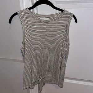 Lush striped tank top - tie at bottom front
